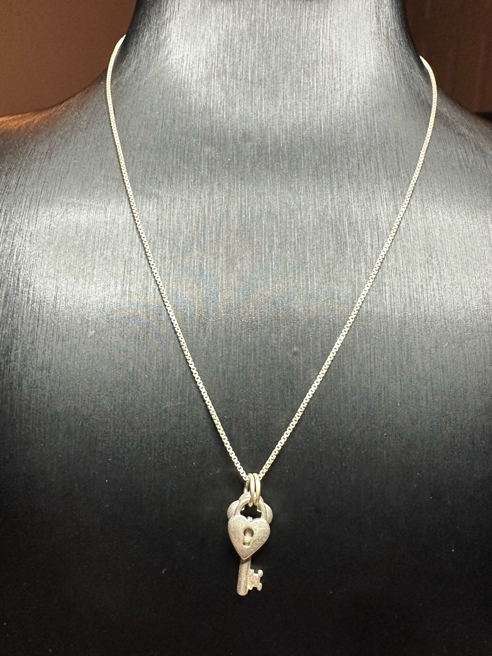 Delicate Silver Heart Lock & Key Necklace - Women's Jewelry